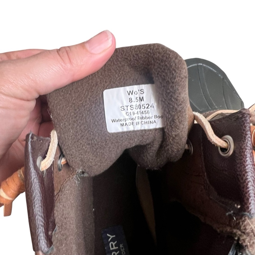 Sperry Womens Syren Gulf Duck Boot Brown Waterproof Rubber SZ 8.5 - Picture 3 of 6